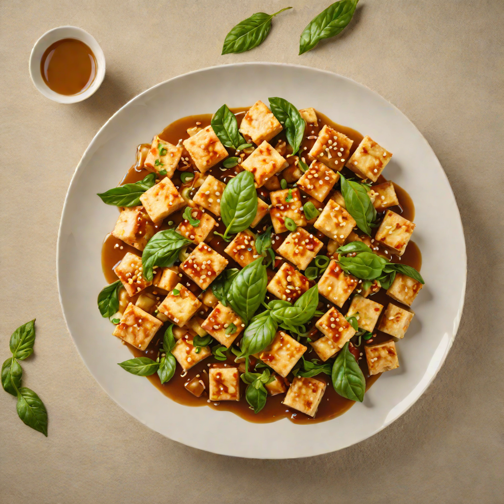 Stir-Fried Tofu with Ginger and Cooling Basil