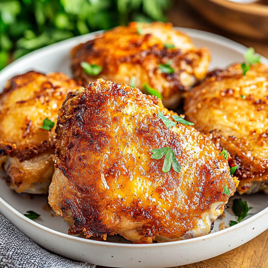 Crispy Herb-Crusted Air Fryer Chicken Thighs