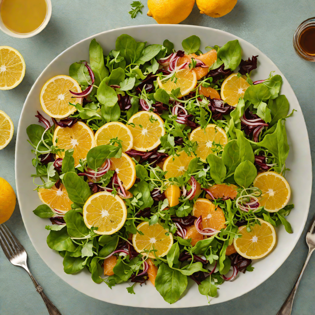 Half-and-Half Citrus Vinaigrette with Mixed Greens