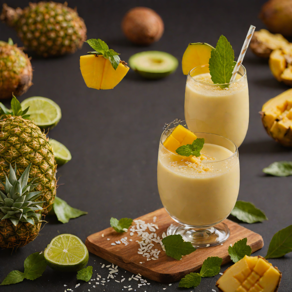Mango-Pineapple Smoothie with Coconut and Lime