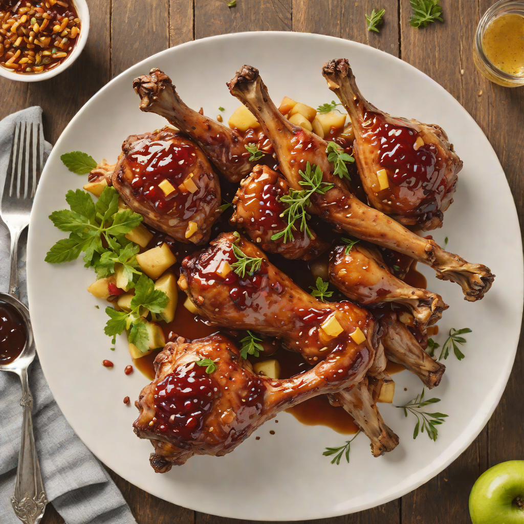 Maple-Glazed Smoked Turkey Legs with Spiced Apple Chutney