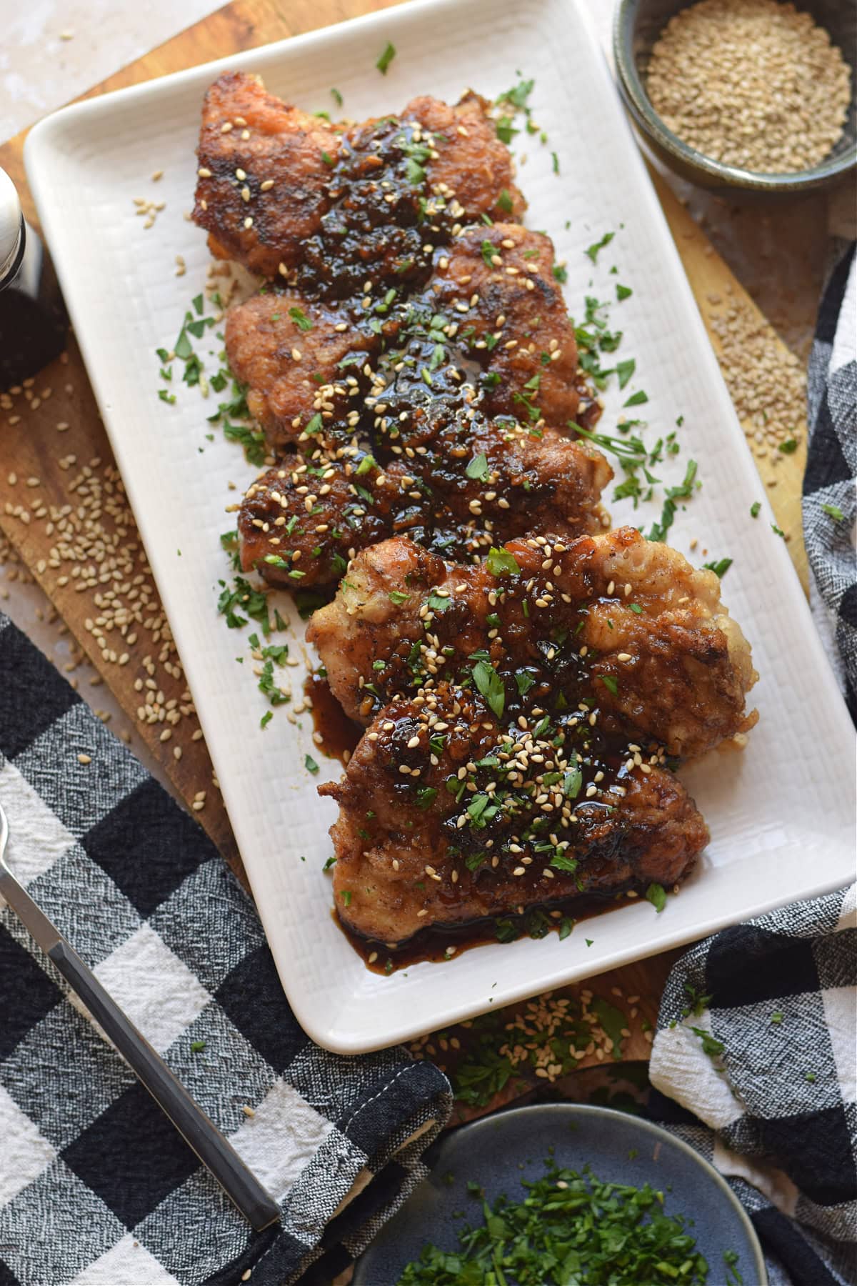 Soy-Ginger Glazed Chicken Thighs with Snap Peas