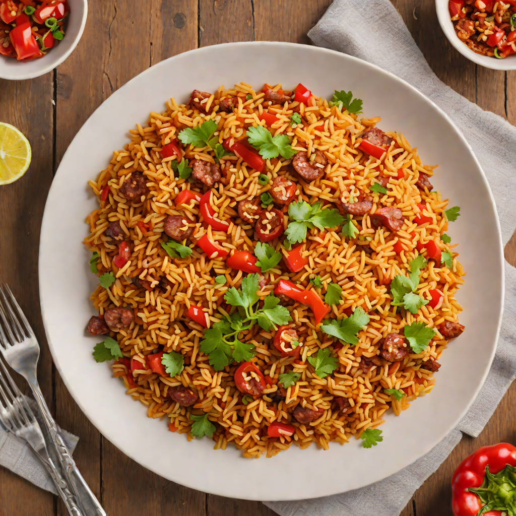 One-Pot Spanish Rice with Chorizo and Roasted Red Peppers