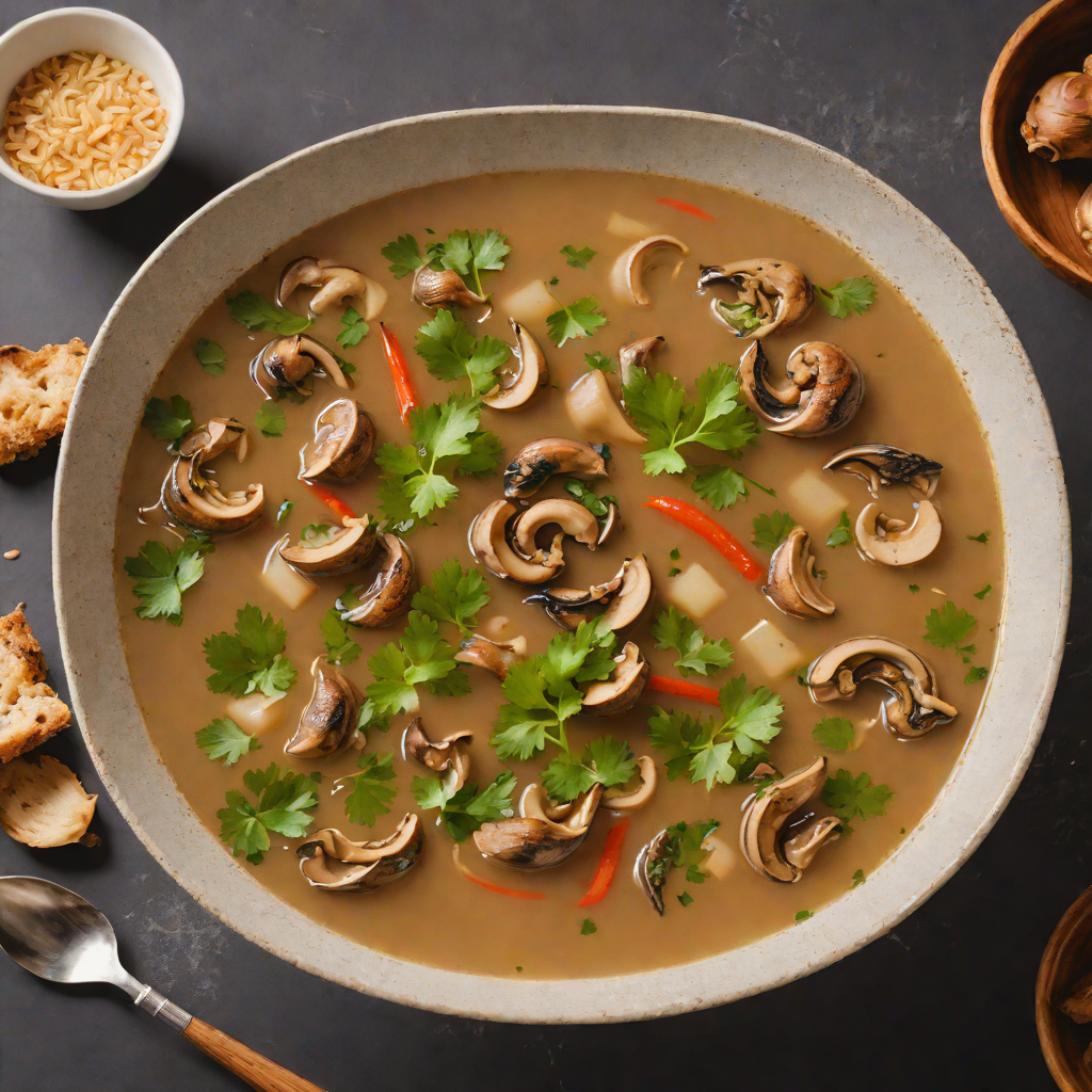 Hot and Sour Lemongrass Soup with Mushrooms and Cilantro
