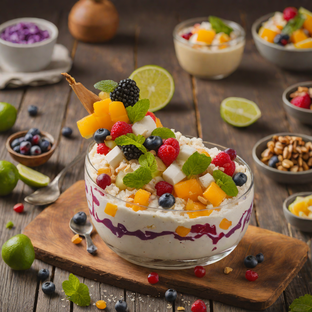 Halo-Halo Iced Dessert with Sweetened Beans and Fruits