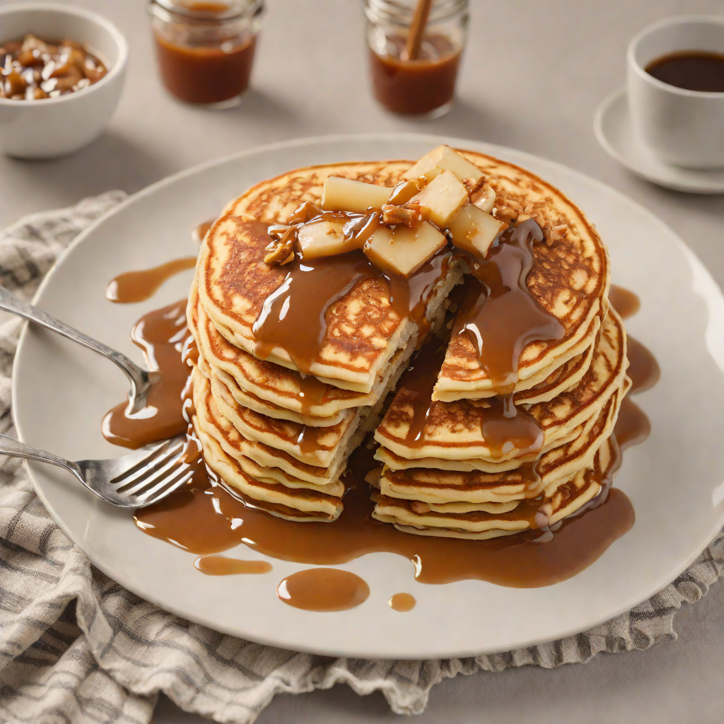 Whipped Apple Butter Pancakes with Cinnamon Syrup