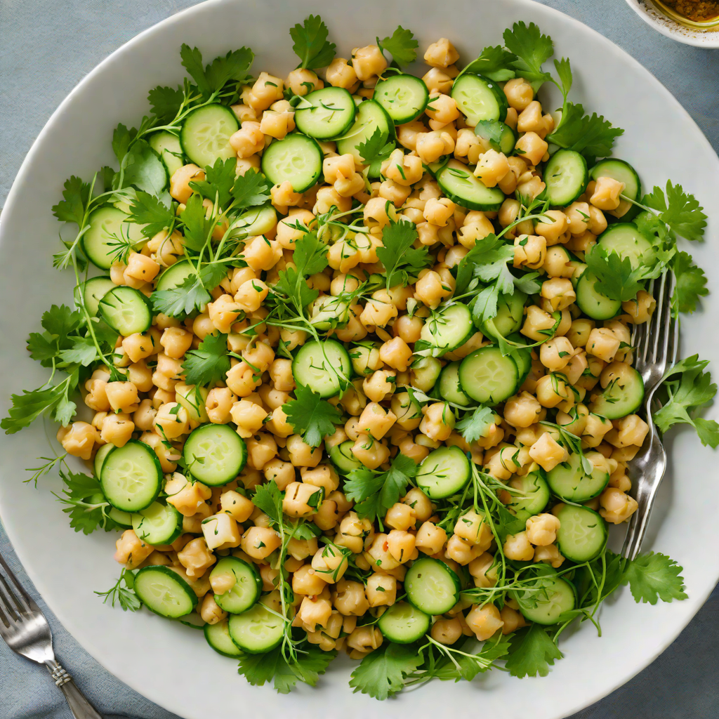 Chilled Chickpea and Cucumber Salad with Dill and Lemon