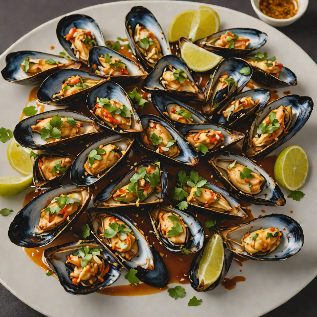 Grilled Mussels with Garlic and Chile Oil