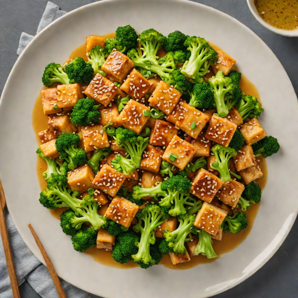 Crispy Tofu Stir-Fry with Broccoli and Orange-Ginger Sauce