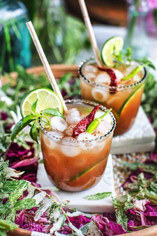 Tamarind-Spiced Malört Punch with Citrus Notes
