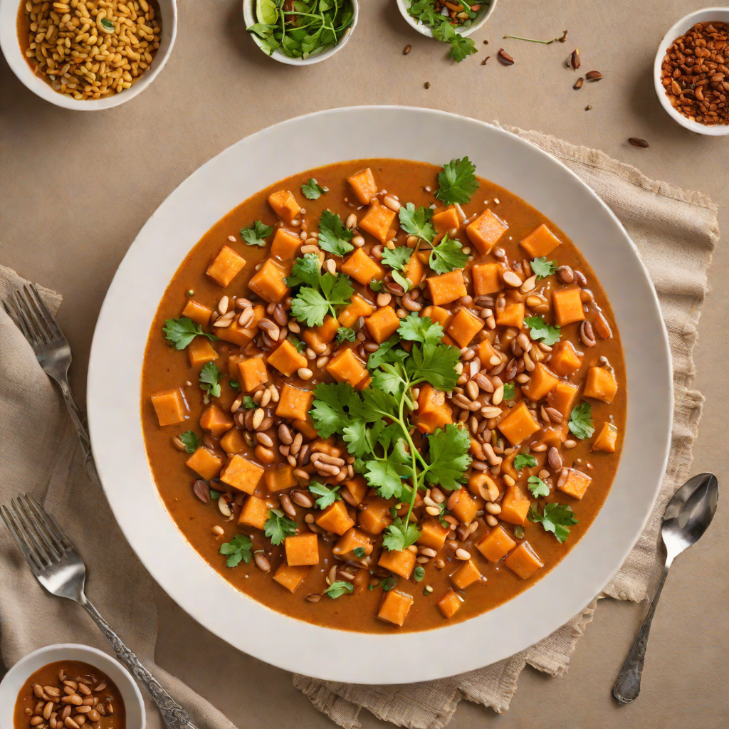 Spiced African Groundnut Stew with Sweet Potatoes
