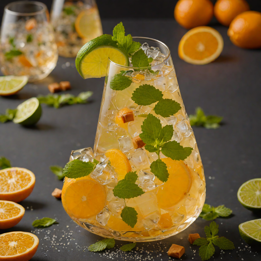 Orange-Mint Sparkling Punch with Lime and Tamarind