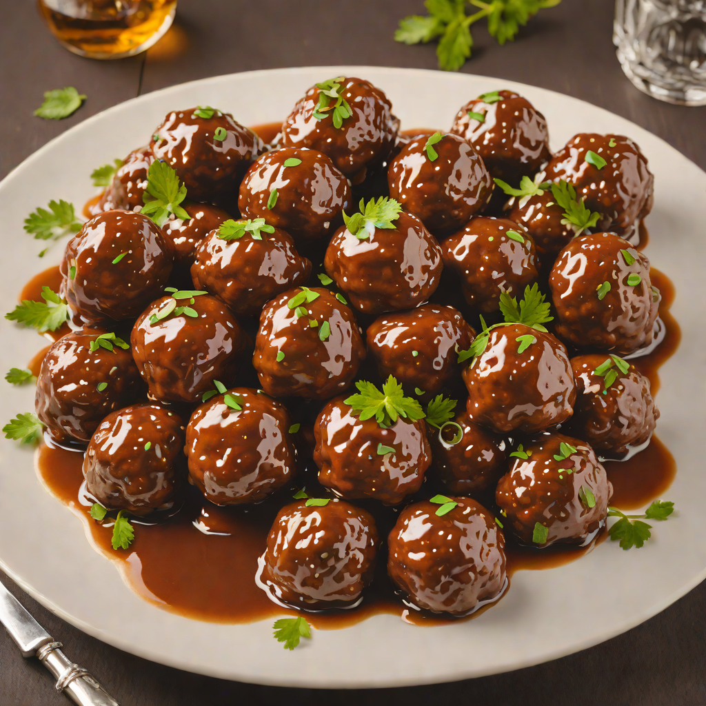Whiskey-Infused Bourbon Glazed Meatballs
