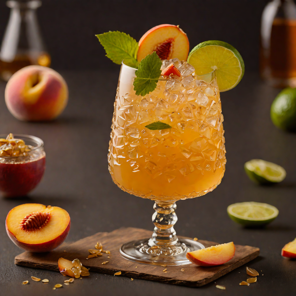 Bourbon-Peach Cocktail with Honey and Lime