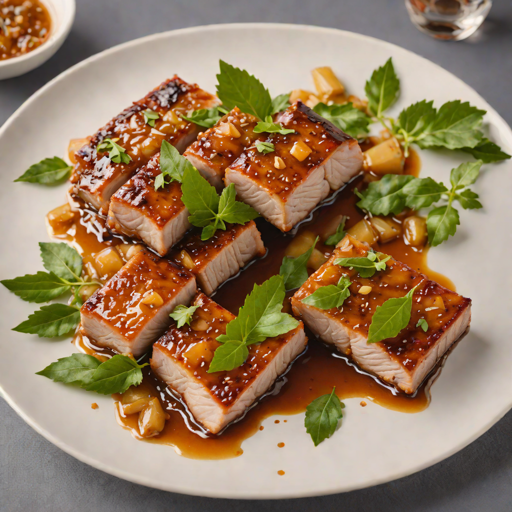 Garlic and Vinegar Braised Pork Belly with Bay Leaves