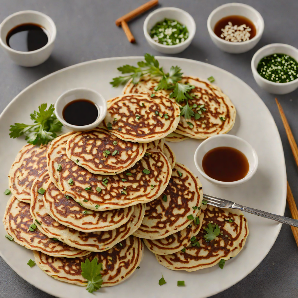 Charred Scallion and Ginger Pancakes with Soy-Sesame Dipping Sauce