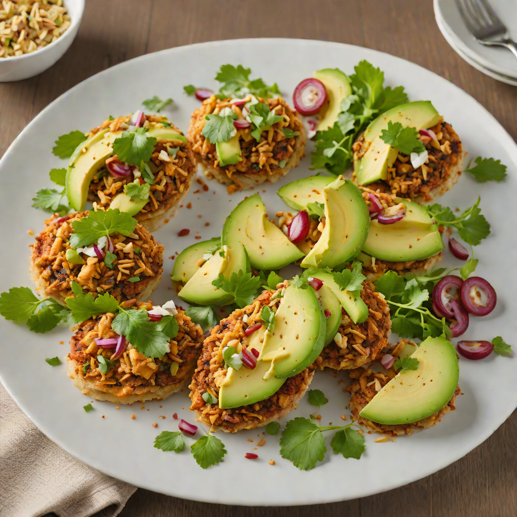 Pan-Fried Green Tomatoes with Spicy Texas Chicken Salad Stuffed Avocados