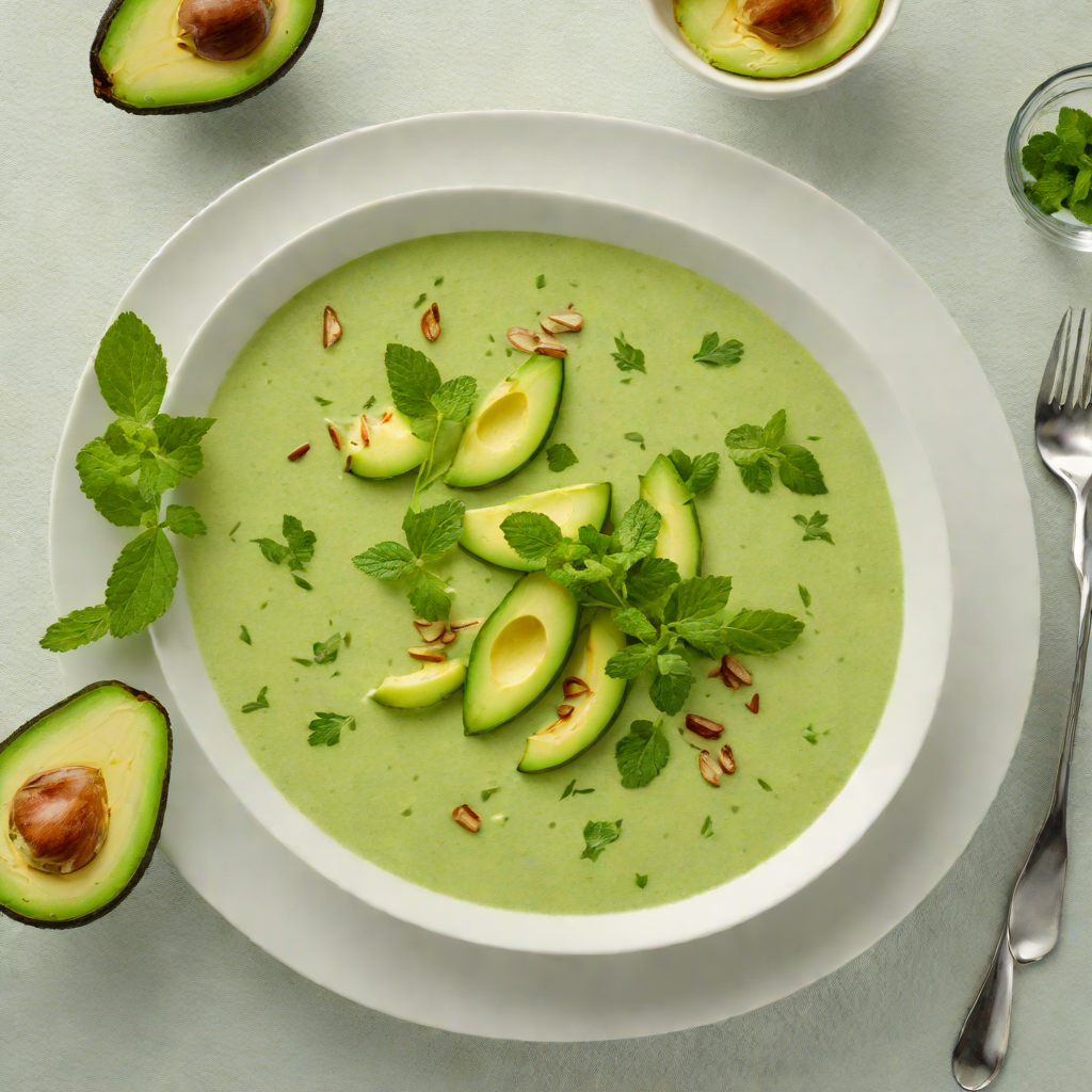 Chilled Avocado-Cucumber Soup with Mint and Lime