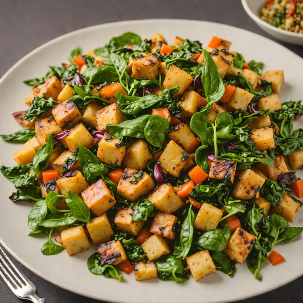 Spiced Nigerian Yam and Spinach Stir Fry