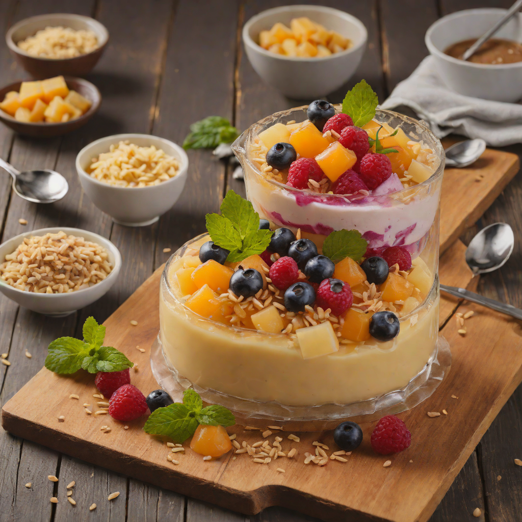 Halo-Halo Icy Fruit Dessert with Sweetened Beans and Leche Flan