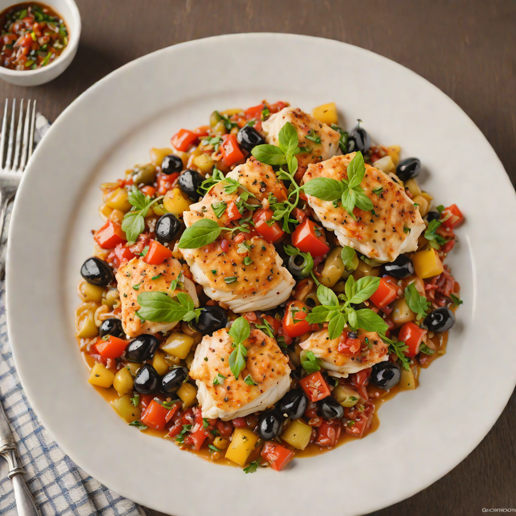 Sautéed Chicken with Mediterranean Olive and Tomato Ragout