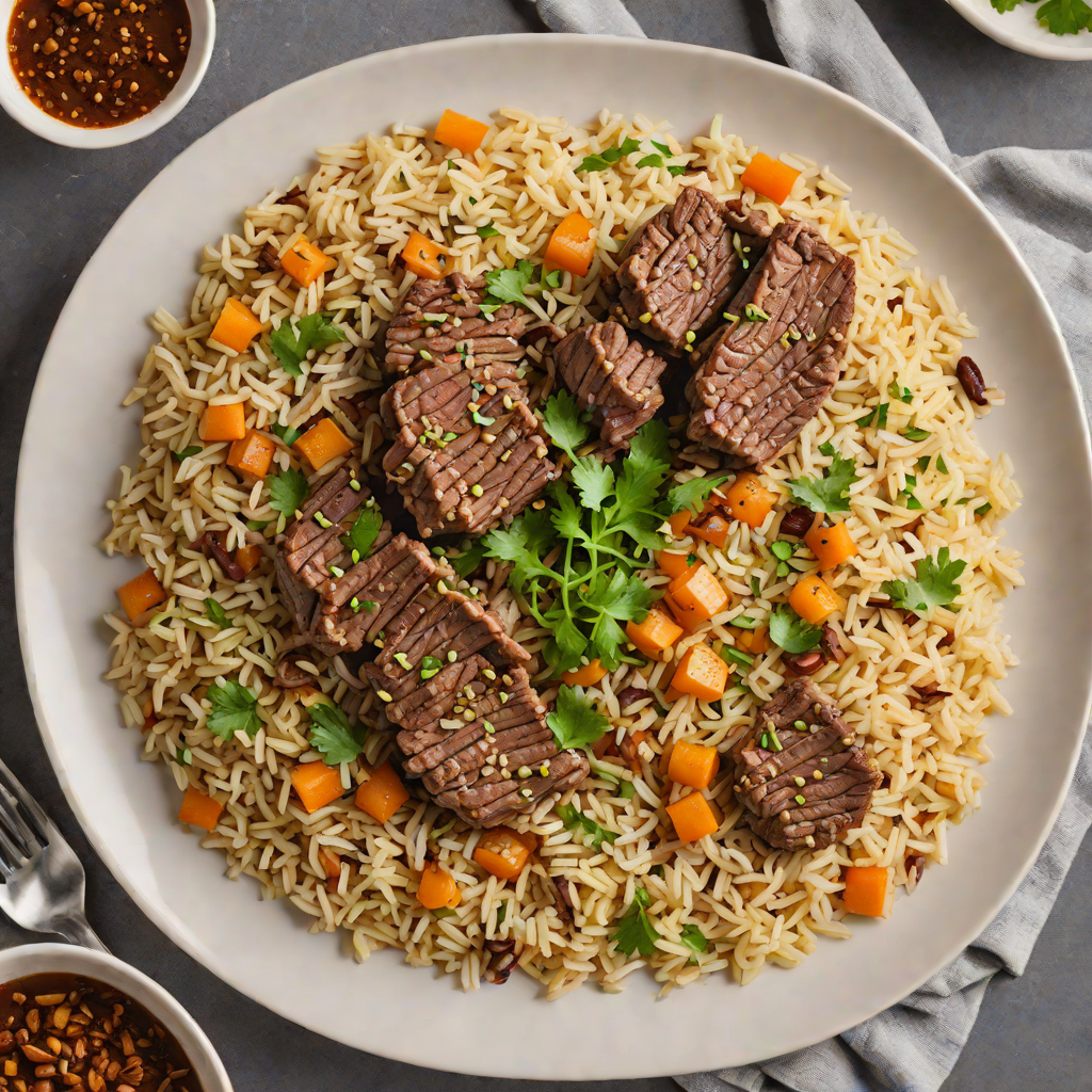 One-Pot Spiced Beef and Rice Pilaf with Caramelized Onions