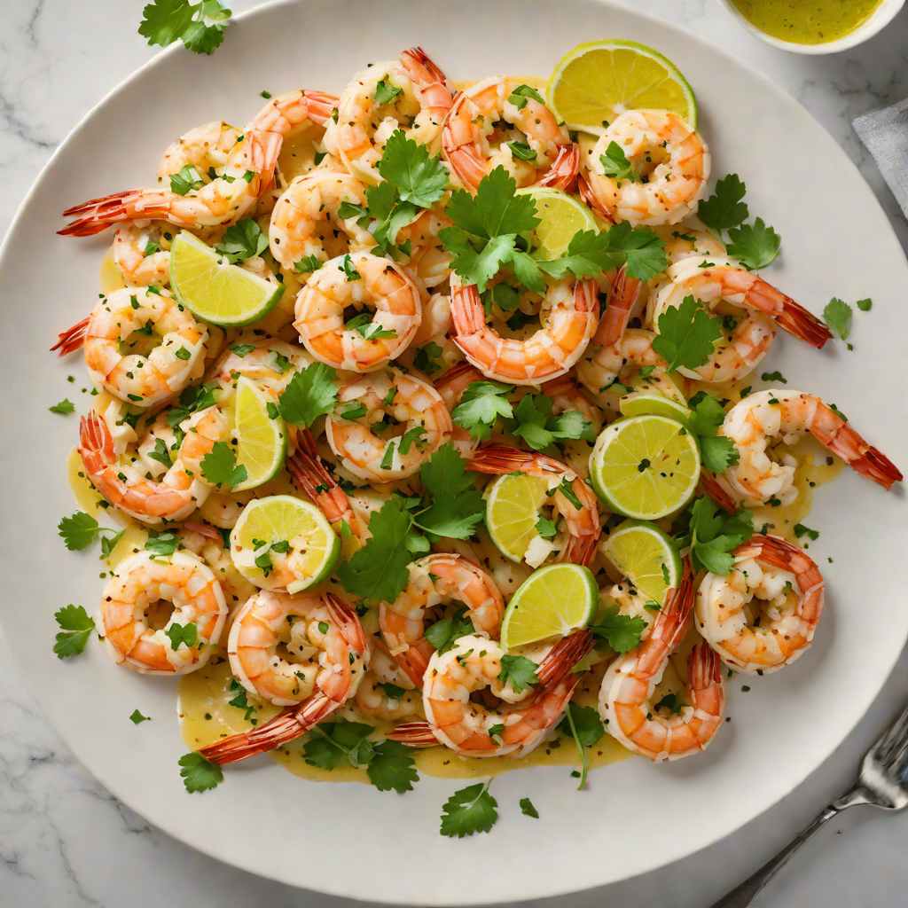Sautéed Garlic Cilantro Shrimp with Lime Butter Sauce