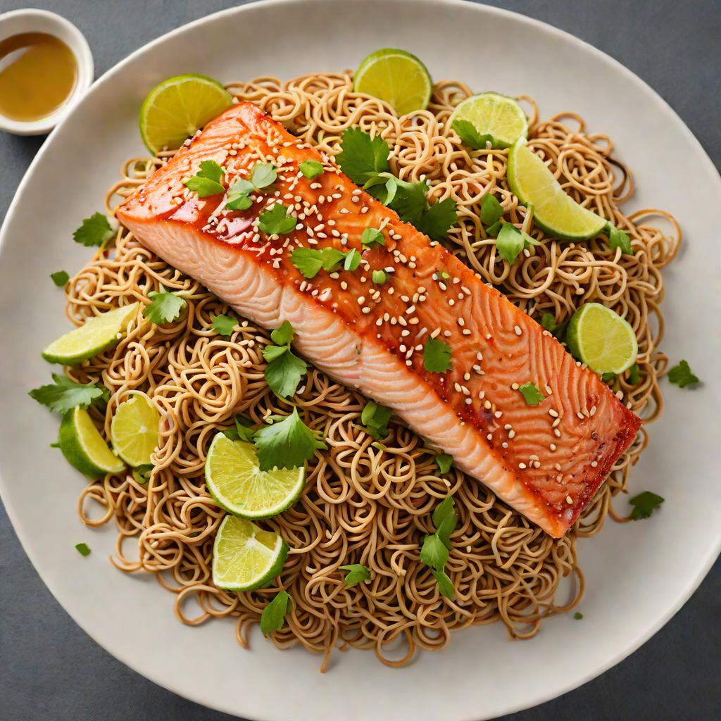 Citrus Soy-Glazed Salmon with Sesame Soba Noodles