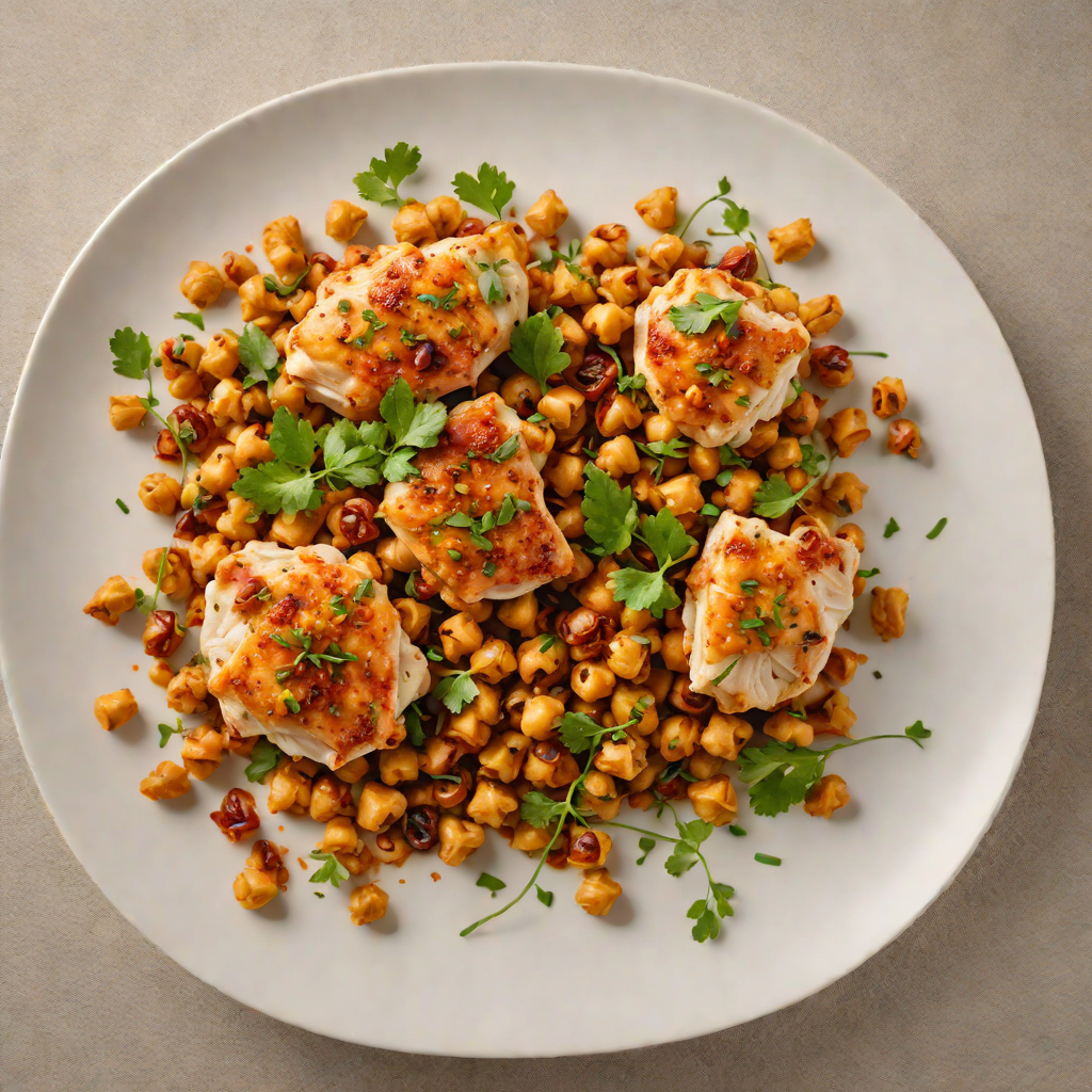 Sautéed Chicken with Roasted Chickpeas and Harissa Spice