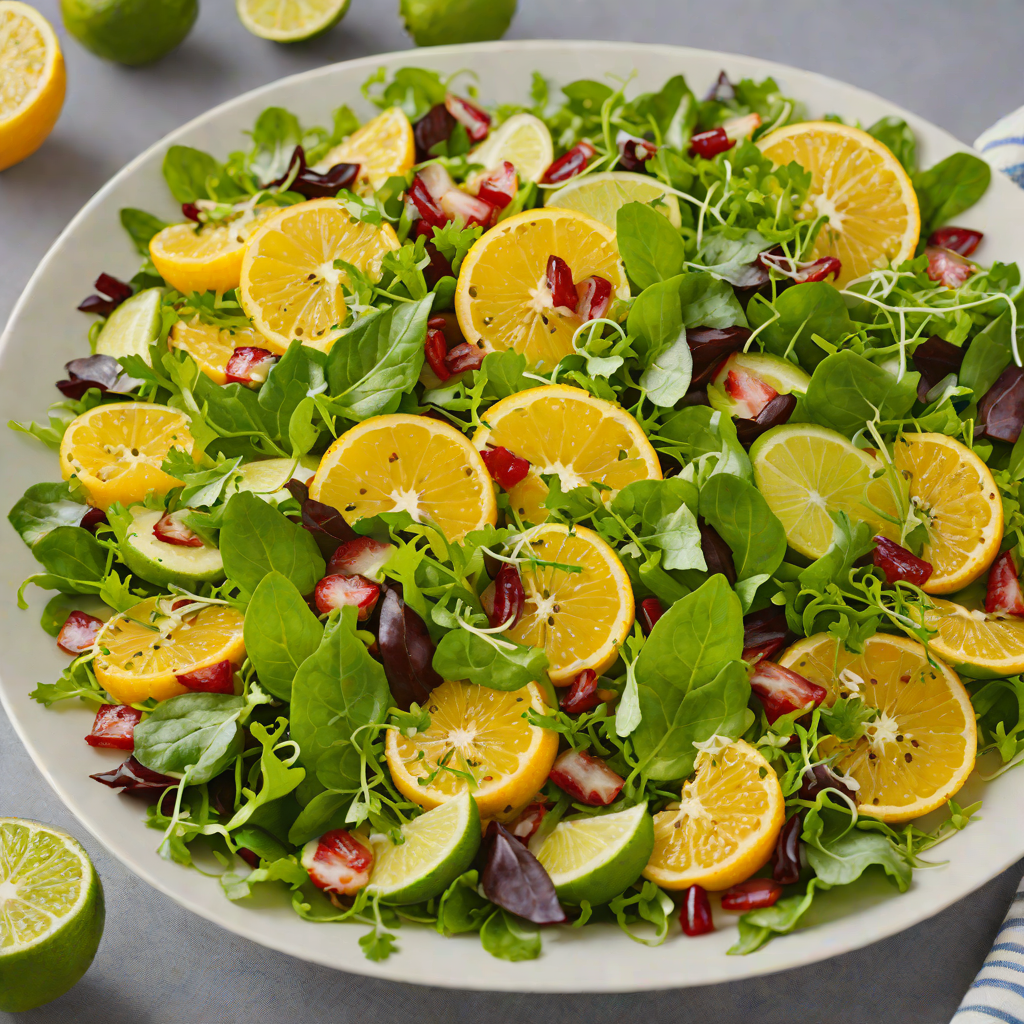 Half-and-Half Citrus Green Salad with Honey-Lime Dressing