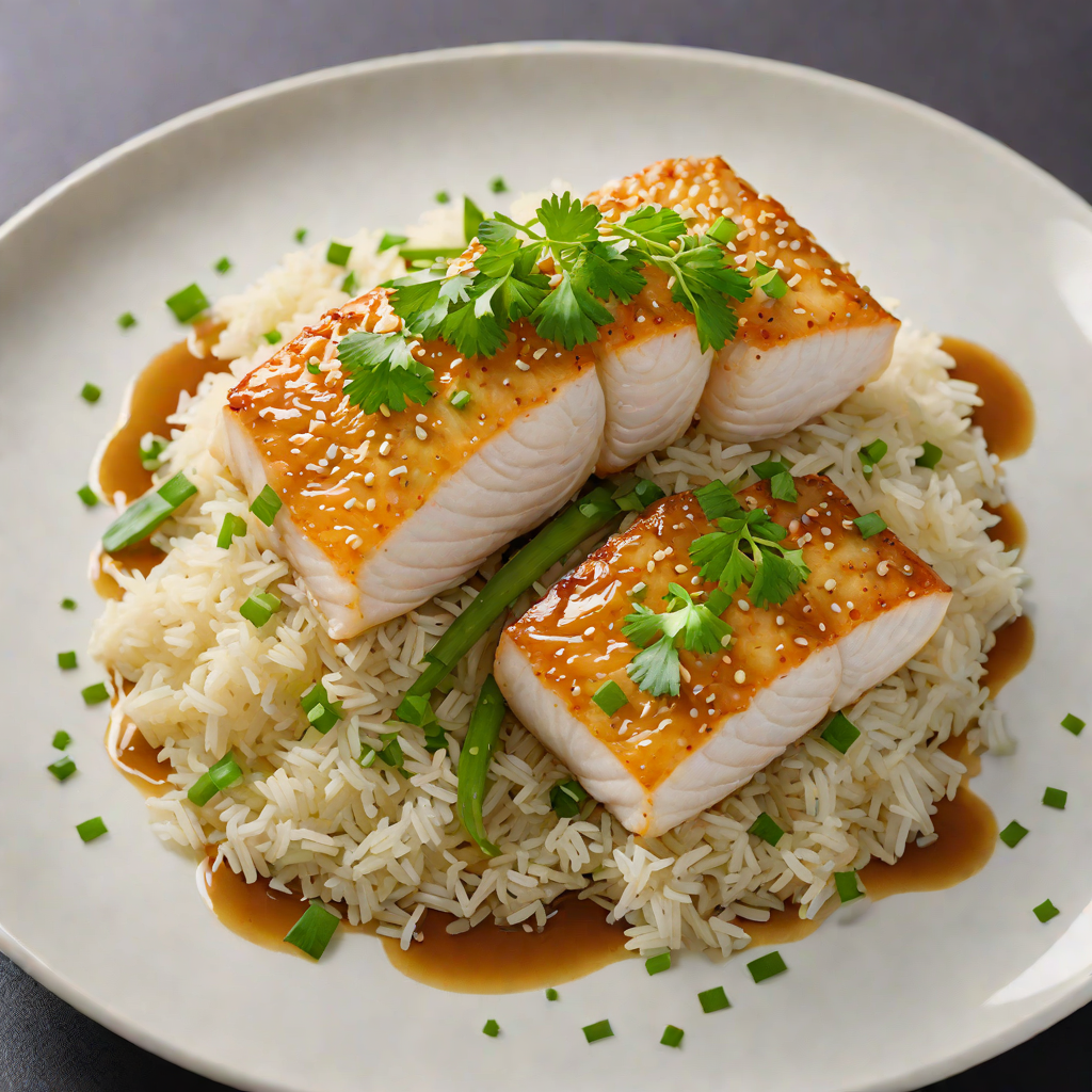 Steamed Ginger-Soy Cod with Scallion Rice