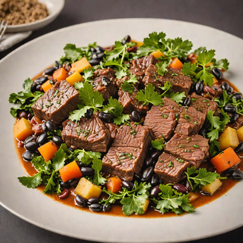 Slow-Braised Beef with Brazilian Black Beans and Collard Greens