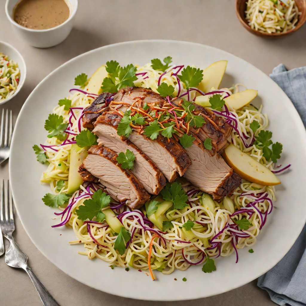 Slow-Cooked Pork Shoulder with Apple and Cabbage Slaw