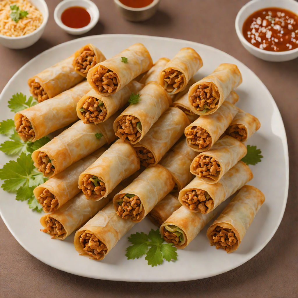 Pan-Fried Lumpia Rolls with Ground Pork and Carrot Filling