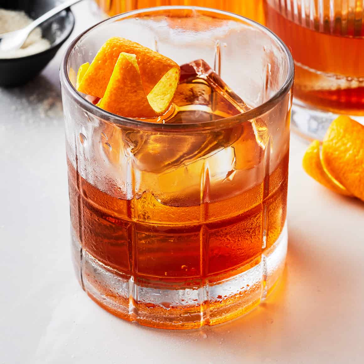 Whiskey-Infused Charred Orange Old Fashioned