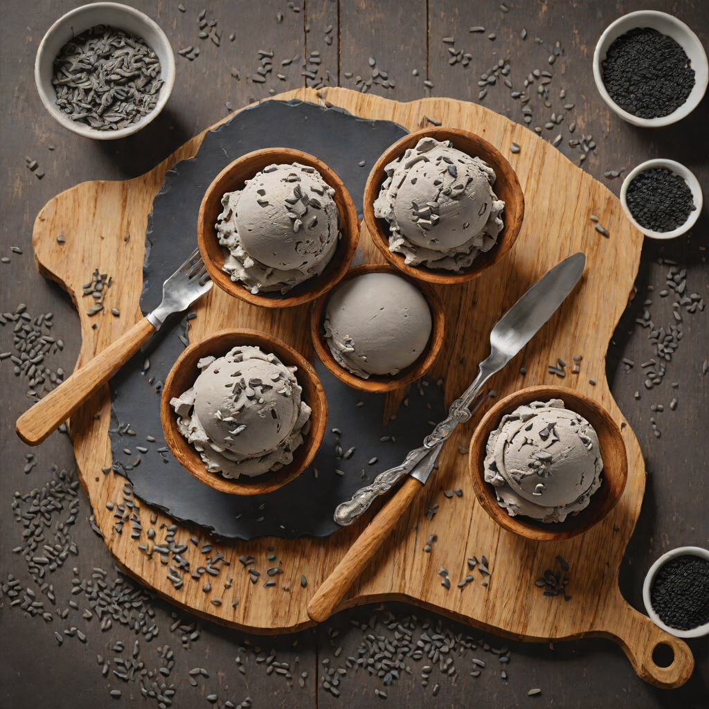 Blue Spirit-Inspired Black Sesame Ice Cream