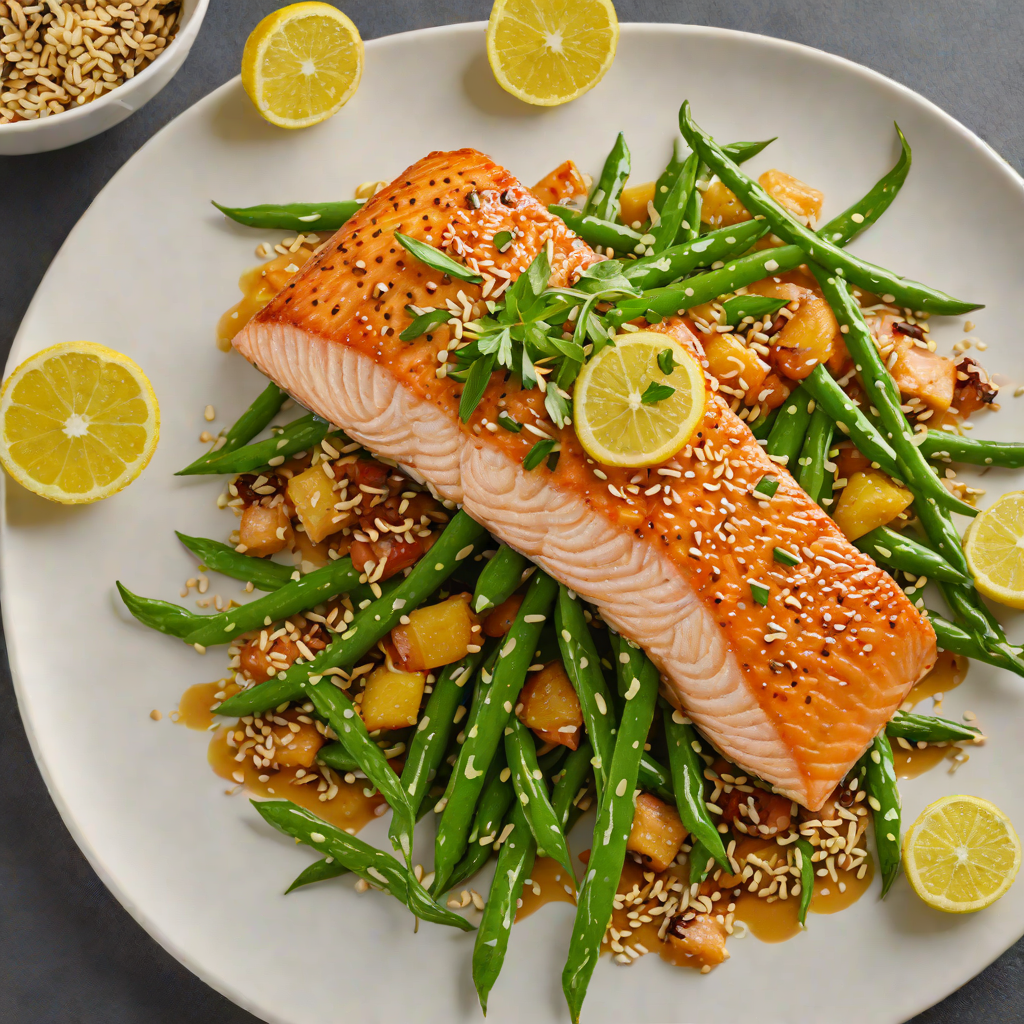 Citrus-Soy Glazed Salmon with Sesame Green Beans