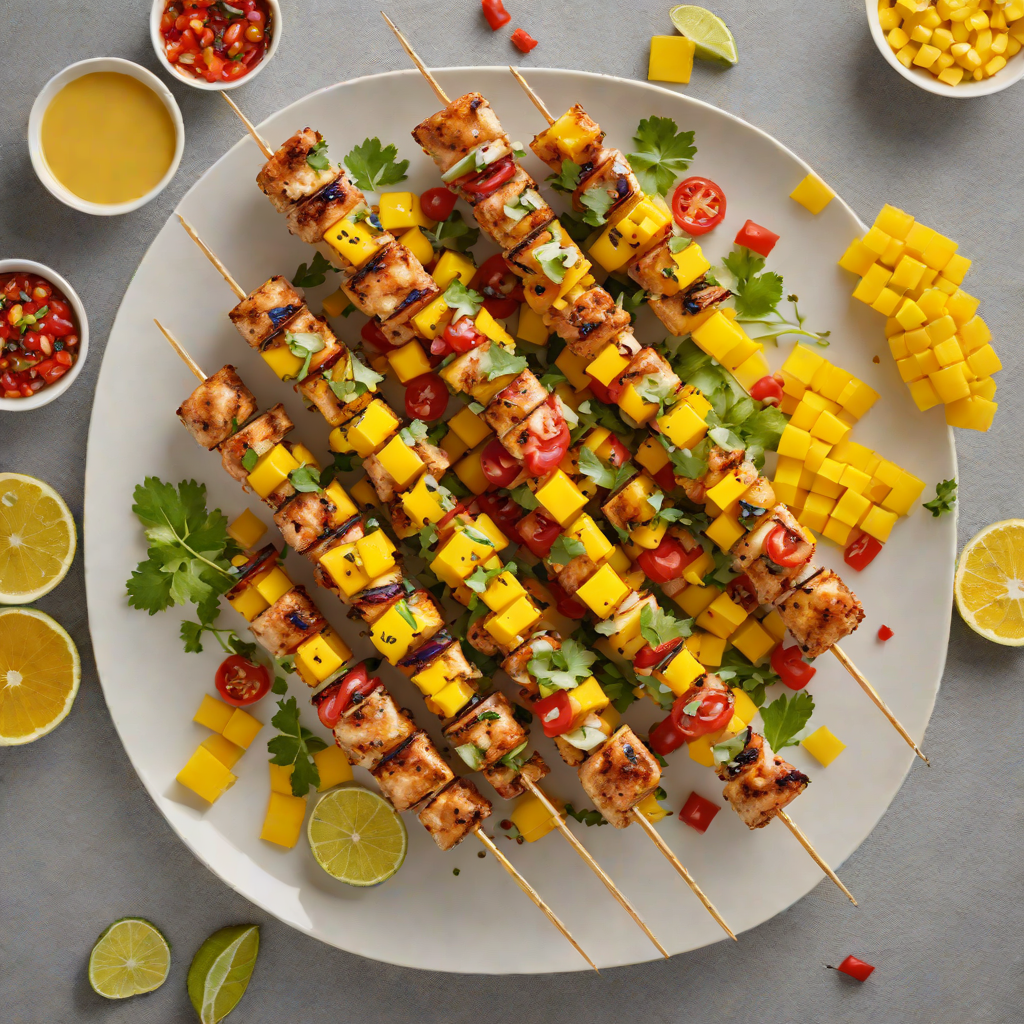 Grilled Citrus-Chili Chicken Skewers with Mango Salsa
