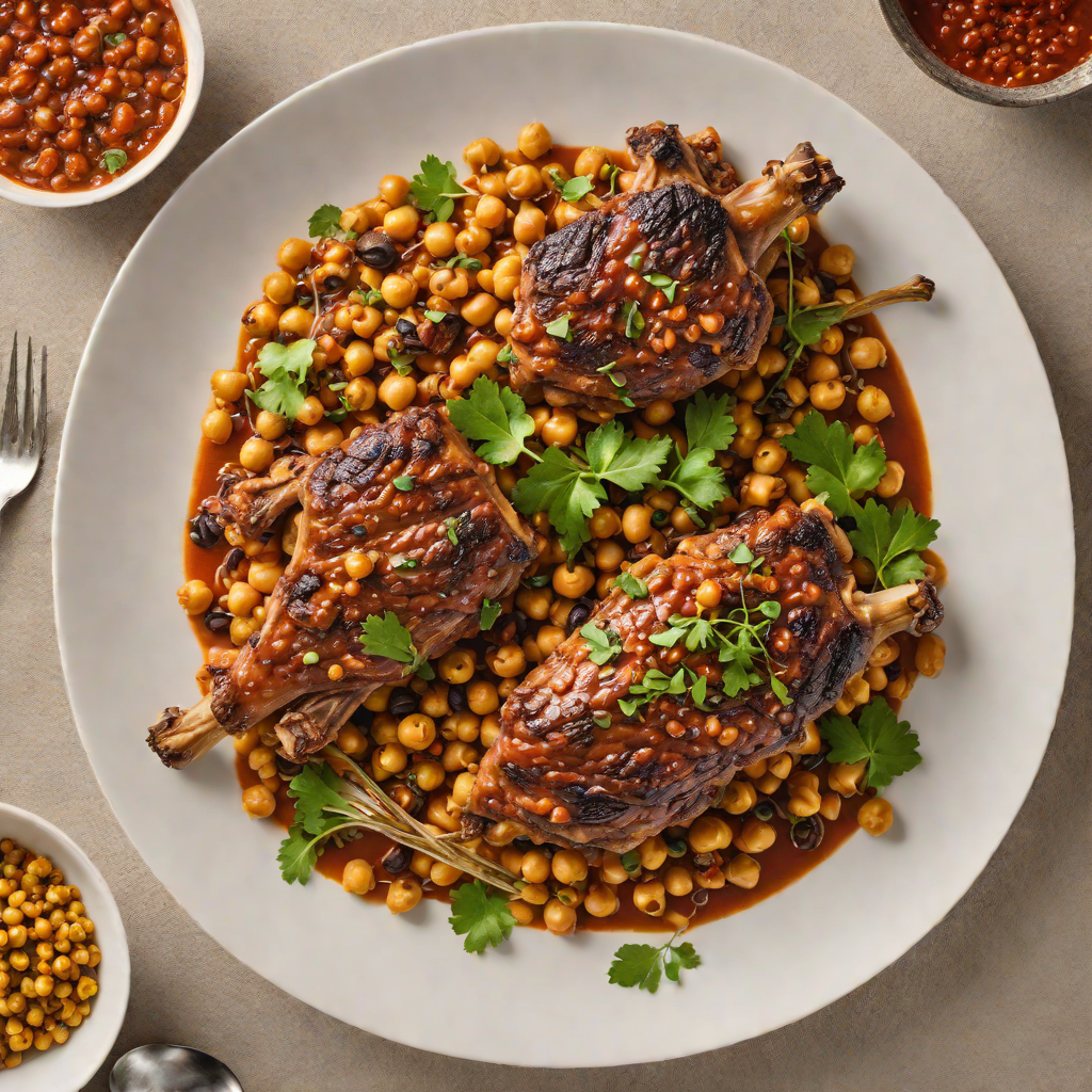 Slow-Roasted Moroccan Lamb Shank with Harissa and Chickpeas