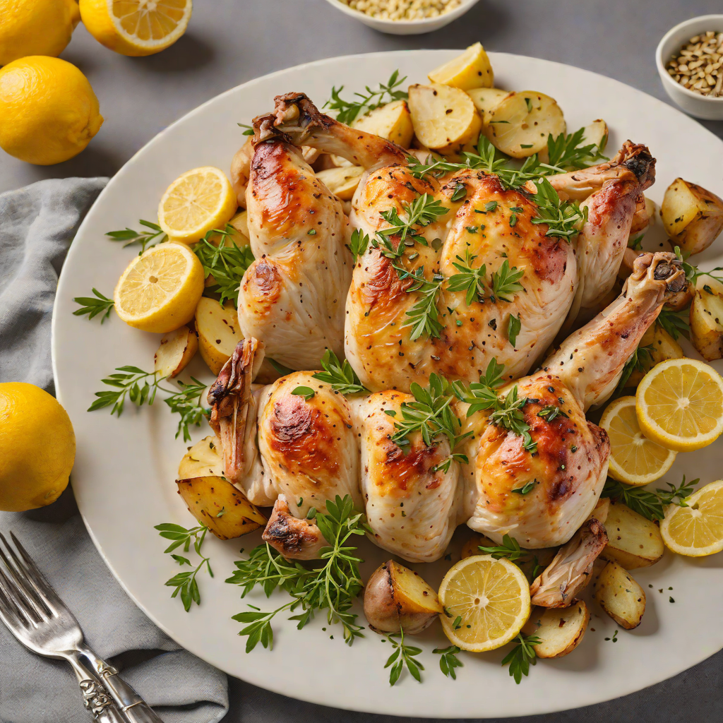 Lemon-Roasted Chicken with Oregano and Potatoes