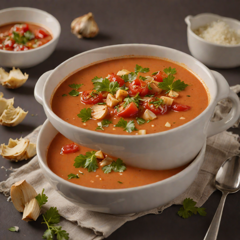Half-Roasted Garlic and Tomato Soup