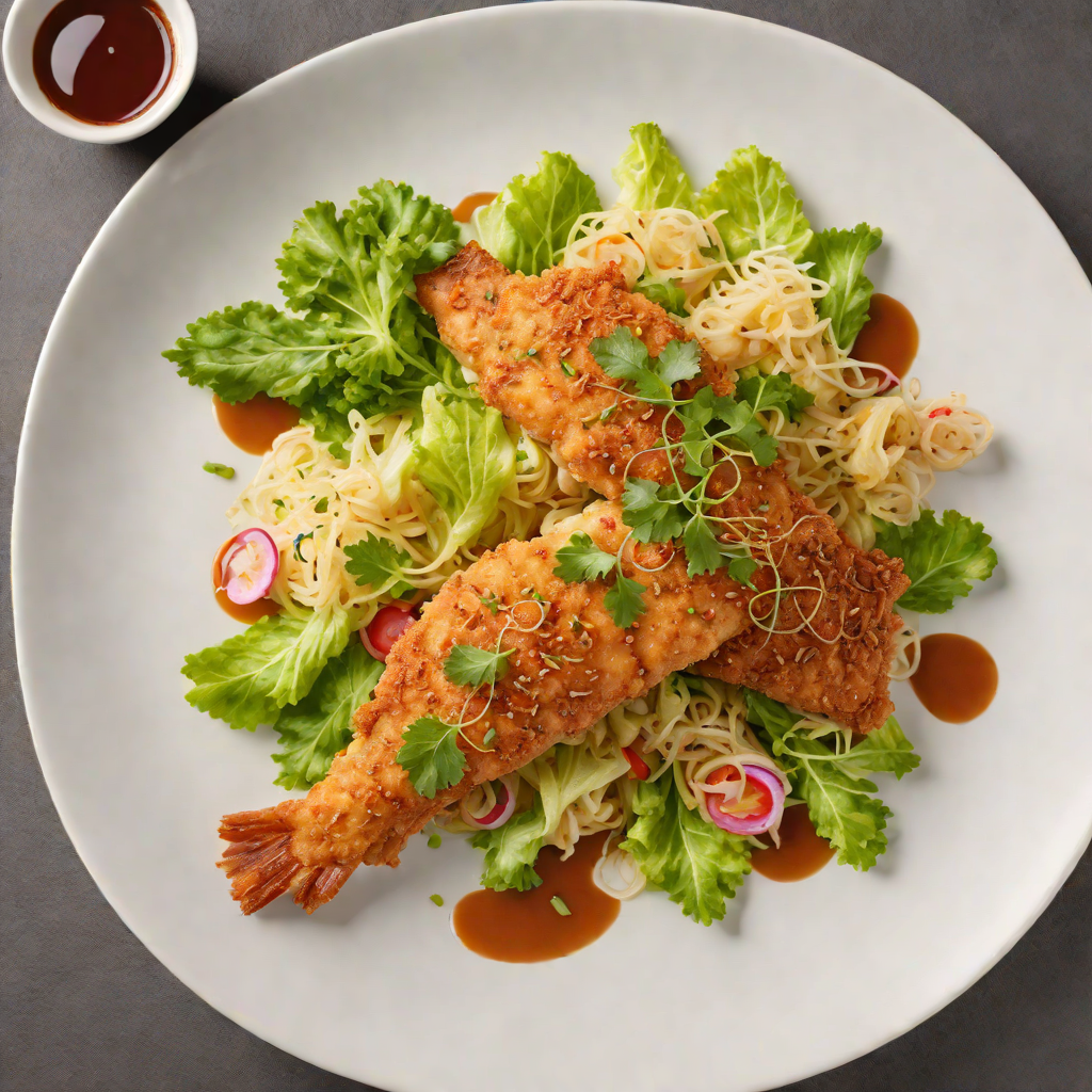 Deep-Fried Fish with Cabbage and Awaze Sauce