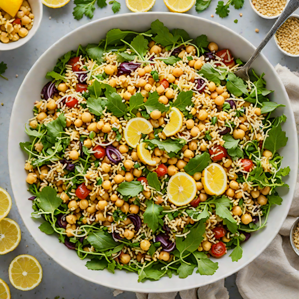 High-Protein Chickpea and Quinoa Salad with Lemon-Tahini Dressing