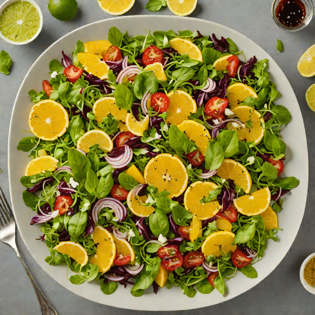 Half-and-Half Citrus Green Salad with Honey Vinaigrette