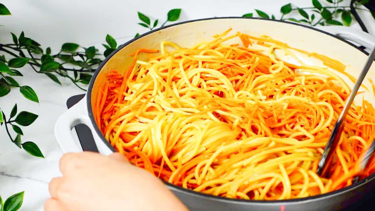 Fun Shape Cheesy Carrot Pasta