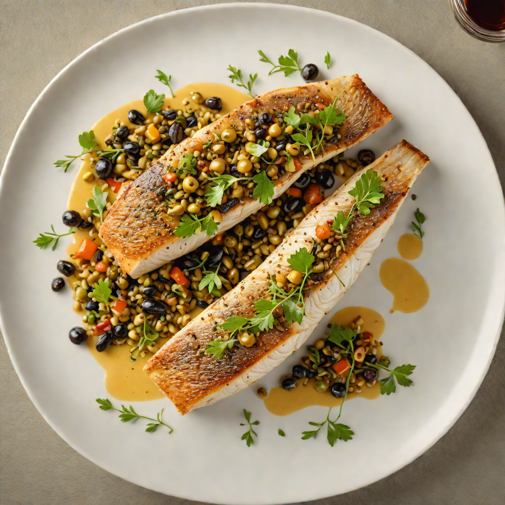 Pan-Seared Sea Bass with Caper and Olive Tapenade