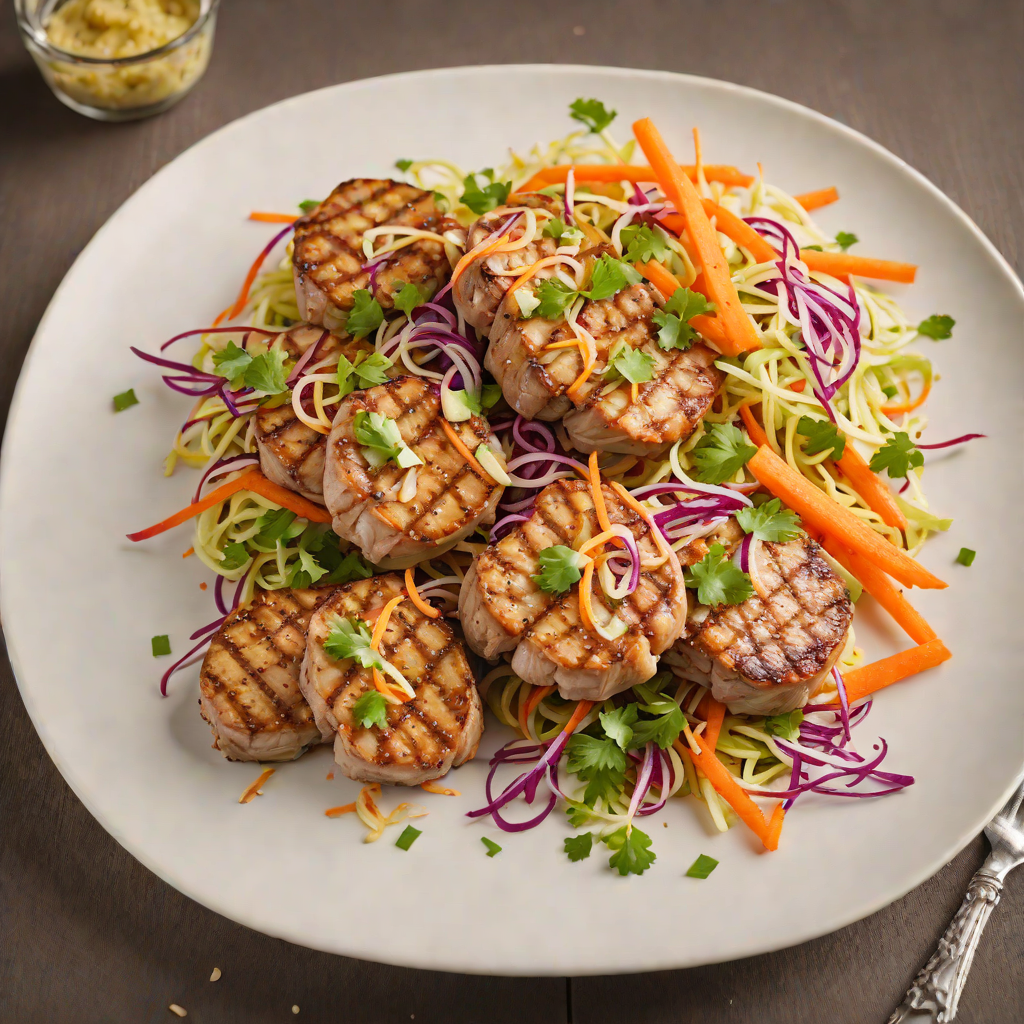 Sautéed Pork Tenderloin Medallions with Apple and Carrot Slaw