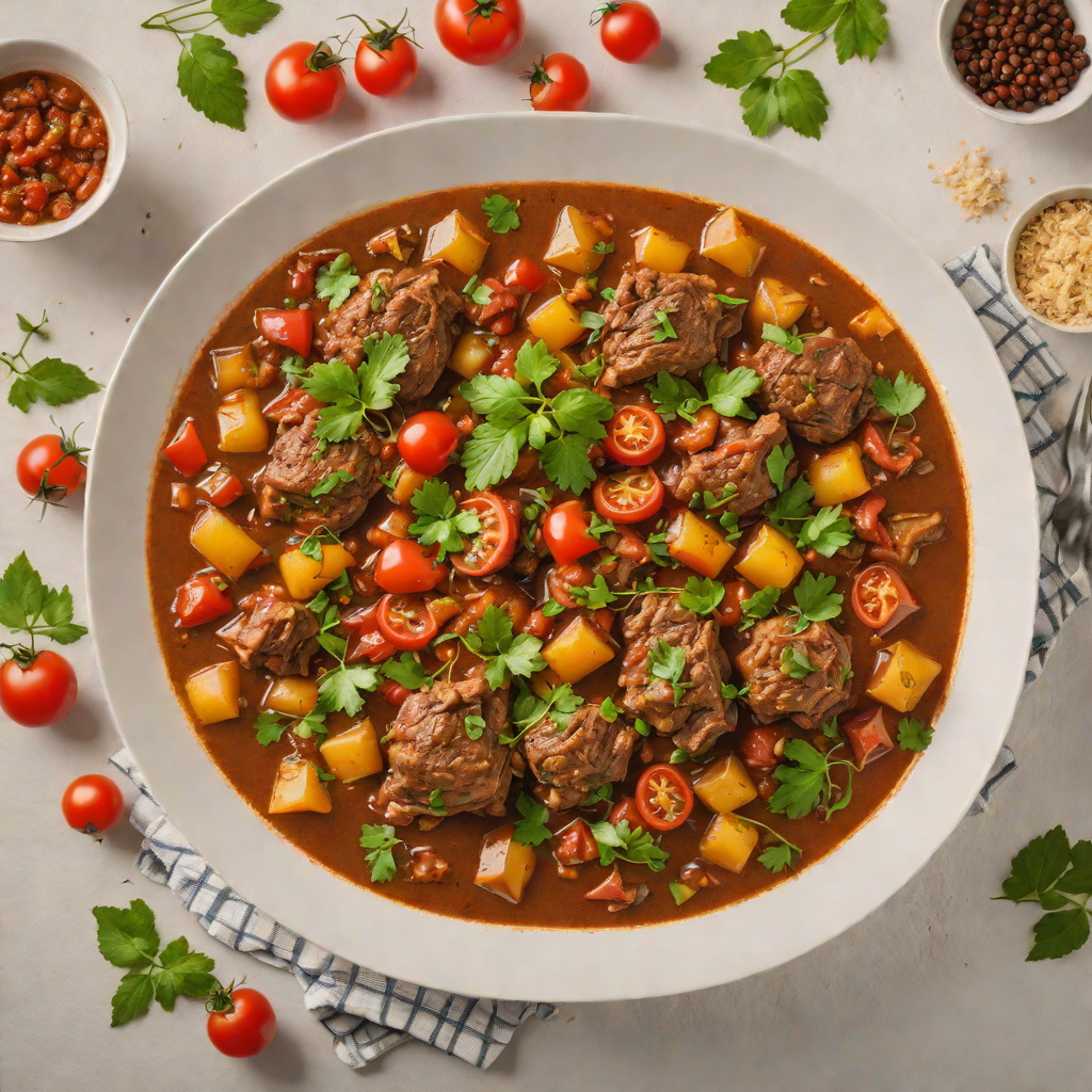 Slow-Cooked Lamb Stew with Ethiopian Spices and Tomatoes