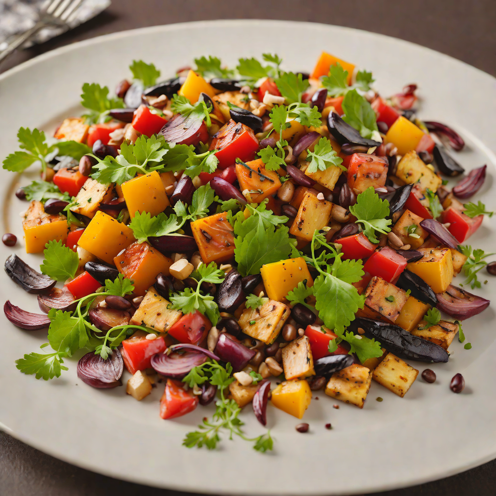 Vegetarian Back Bean and Roasted Vegetable Salad