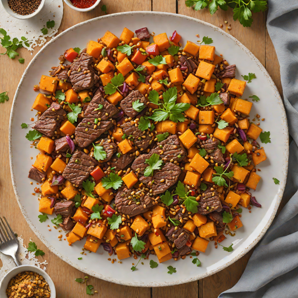 Stovetop Harissa Beef and Sweet Potato Skillet